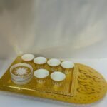 صينية ضيافة معدن باللون الذهبي (اهلا و سهلا)