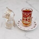 طقم  ضيافة شاي وقهوة موزايك ذهبي- ٦ أشخاص